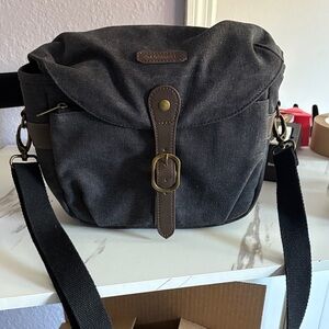 Dark Gray and Brown Canvas Camera Bag. In excellent condition.